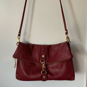 Steve Madden Leather Fold-Over Crossbody Purse